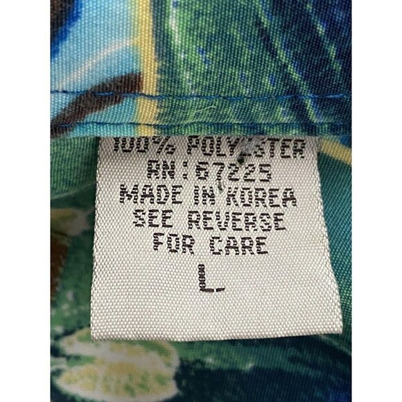 Vintage Hawaiian Aloha Floral Button Front Shirt L - Picture 8 of 9